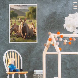 Majestic Aardvark Roaming groen landschap Poster