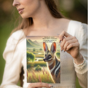 Majestic Aardwolf Beast Roaming the Meadow Briefkaart