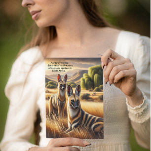 Majestic Aardwolf Duo in Meadow Briefkaart