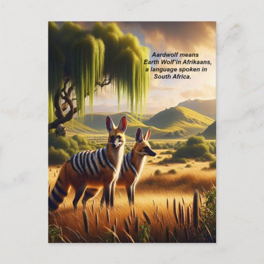 Majestic Aardwolf Gracing Grasland Briefkaart (Voorkant)