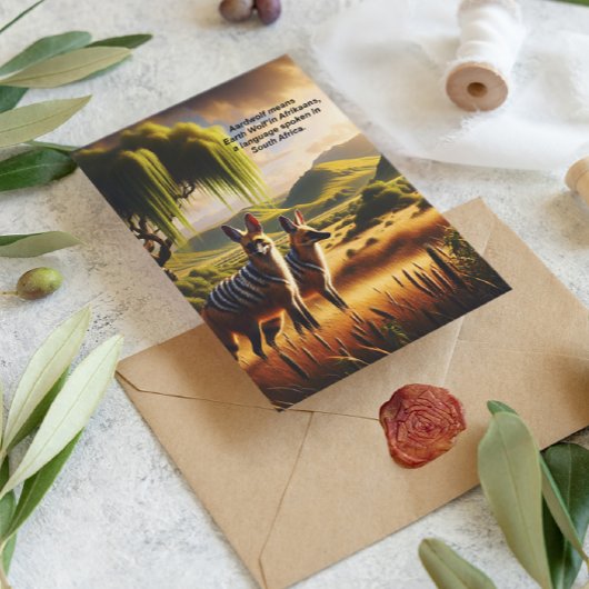 Majestic Aardwolf Gracing Grasland Briefkaart