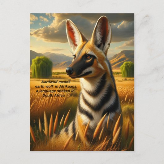 Majestic Aardwolf Poseren in Meadow Briefkaart (Voorkant)