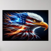Majestic adelaar salueren met Amerikaanse trots Poster (Voorkant)