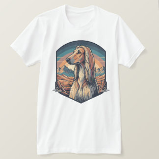 Majestic Afghan Hound Mountain Sunset Graphic T-Sh T-shirt