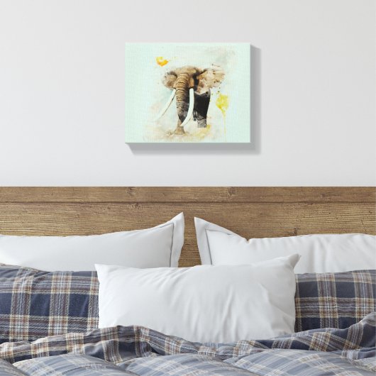 Majestic African Elephant Waterverf Art Print | W (Insitu (Slaapkamer))