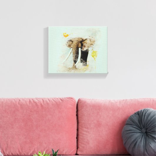 Majestic African Elephant Waterverf Art Print | W (Insitu (Woonkamer))