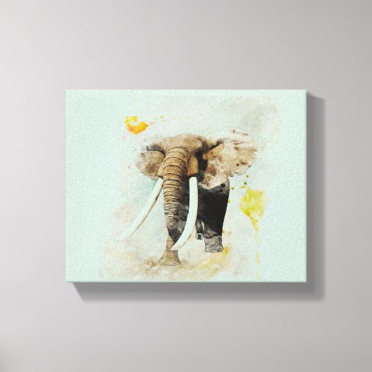 Majestic African Elephant Waterverf Art Print | W (Voorkant)