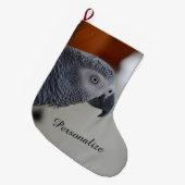 Majestic African Gray Parrot Grote Kerstsok (Voorkant (Hangend))