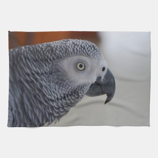 Majestic African Gray Parrot Theedoek (Horizontaal)