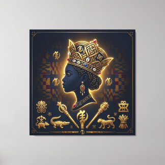Majestic African queen portrait  Canvas Afdruk