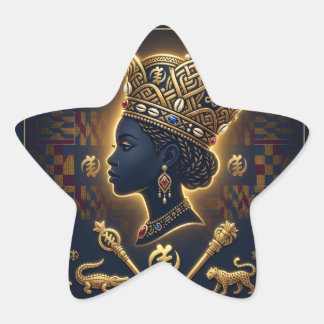 Majestic African queen portrait  Ster Sticker