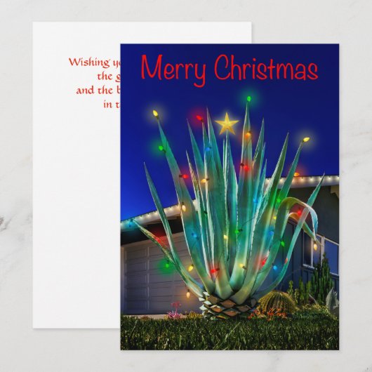 Majestic Agave op een eenzijdige platte vakantieka Feestdagenkaart (Voorkant / Achterkant)