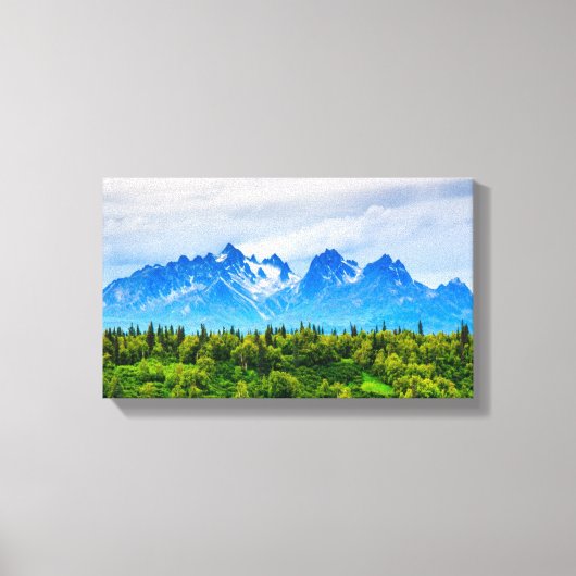 Majestic Alaska Mountains Canvas Afdruk (Voorkant)