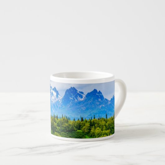 Majestic Alaska Mountains Espresso Kop (Voorkant rechts)