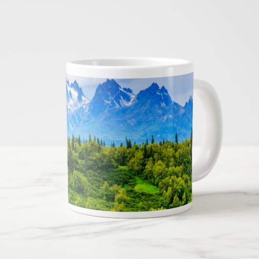 Majestic Alaska Mountains Grote Koffiekop (Voorkant rechts)
