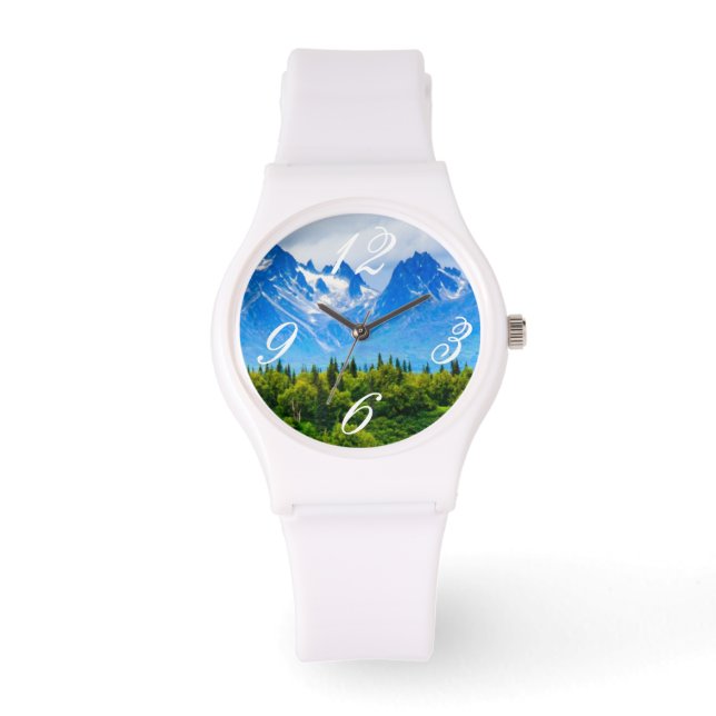 Majestic Alaska Mountains Horloge (Voorkant)