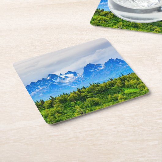Majestic Alaska Mountains Kartonnen Onderzetters (Schuin)
