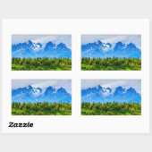 Majestic Alaska Mountains Rechthoekige Sticker (Vel)