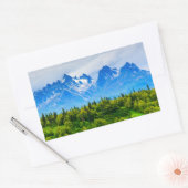 Majestic Alaska Mountains Rechthoekige Sticker (Envelop)