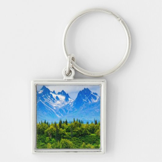 Majestic Alaska Mountains Sleutelhanger (Voorkant)