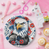 Majestic American Bald Eagle Floral Papieren Bordje (Feest)