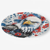 Majestic American Bald Eagle Floral Papieren Bordje (Gekanteld)