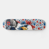 Majestic American Bald Eagle Floral Persoonlijk Skateboard (Horizontaal)