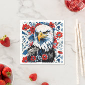 Majestic American Bald Eagle Floral Servet (Insitu)