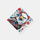 Majestic American Bald Eagle Floral Servet (Hoek)