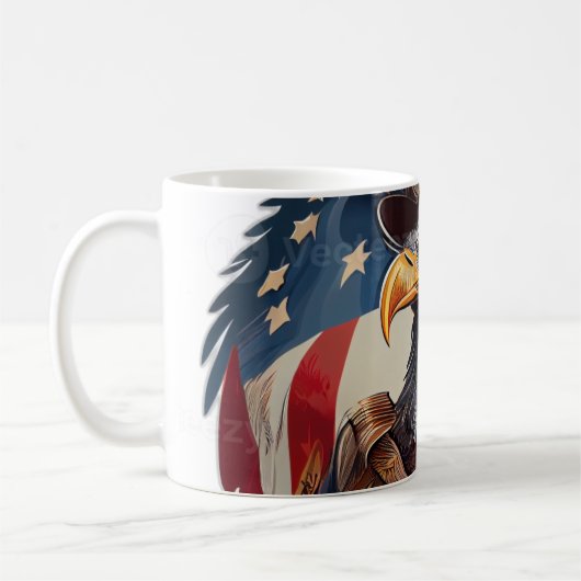 Majestic American Eagle - Patriottische kunst van  Koffiemok (Links)