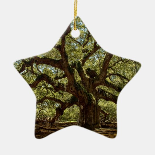 Majestic Angel Oak Keramisch Ornament (Voorkant)
