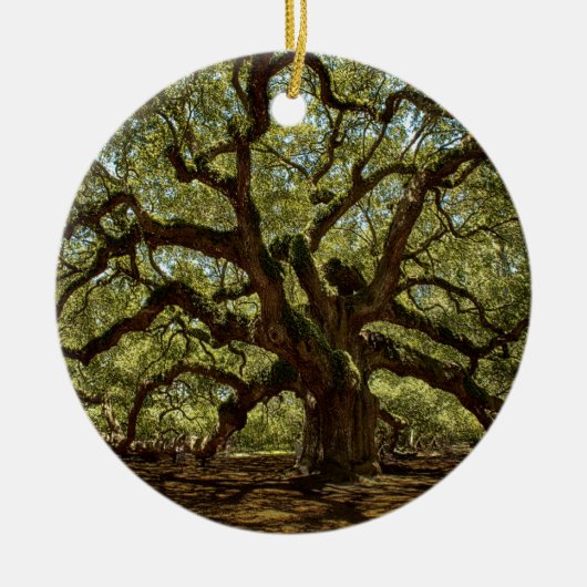 Majestic Angel Oak Keramisch Ornament (Voorkant)