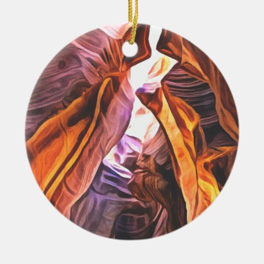 Majestic Antelope Canyon Pagina Arizona Kerstmis Keramisch Ornament (Voorkant)