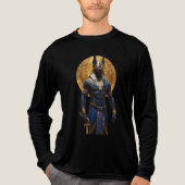 Majestic Anubis Holding the Key of Life Tri-Blend Shirt (Voorkant volledig)