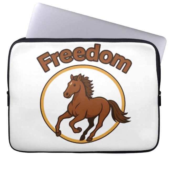 **Majestic Arabian Horse in the Golden Desert** Laptop Sleeve (Voorkant)