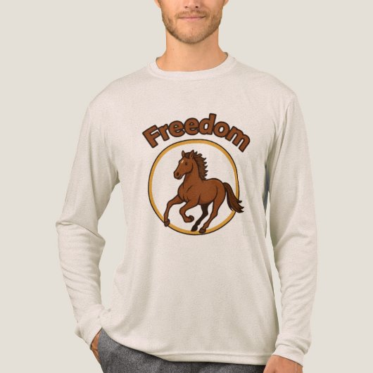 **Majestic Arabian Horse in the Golden Desert** Tri-Blend Shirt (Voorkant volledig)