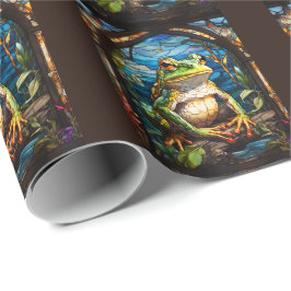 Majestic Arcane Frog Glas in lood Illustratie Cadeaupapier