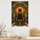 Majestic Art Deco Tiger Gold Foil Style Poster (Keuken)