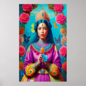 Majestic Asian prinses met gemstone Poster (Voorkant)