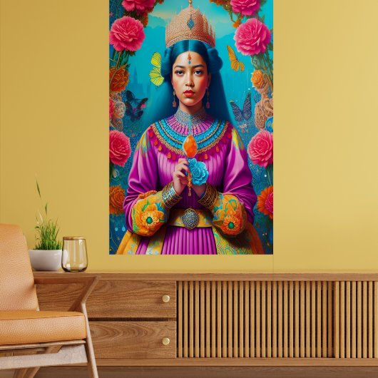 Majestic Asian prinses met gemstone Poster (Woonkamer 2)