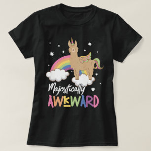 Majestic Awkward Cute Llama Unicorn Llamacorn T-shirt