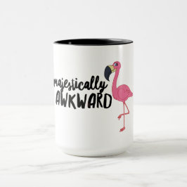 Majestic Awkward Flamingo Black 15oz Combo Mok