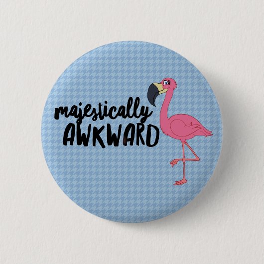 Majestic Awkward Flamingo Button (Voorkant)