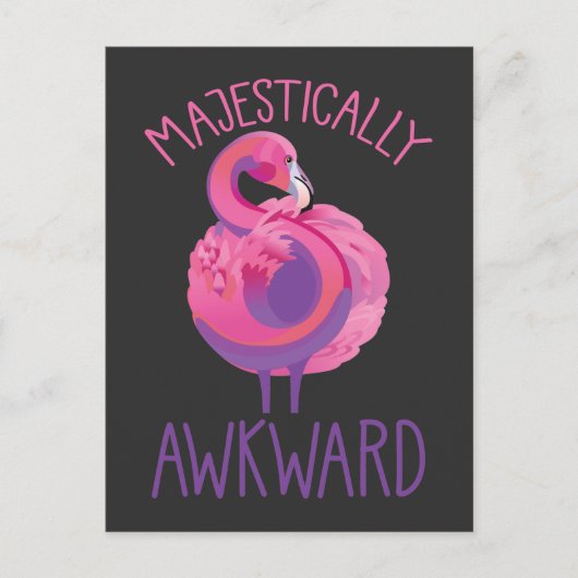 Majestic Awkward Flamingo Introvert Clumsy Briefkaart (Voorkant)