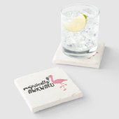 Majestic Awkward Flamingo Marble Stone Onderzetter (Zijkant)