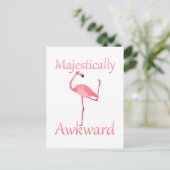 Majestic Awkward Pink Flamingo Briefkaart (Staand voorkant)