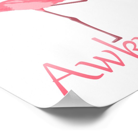 Majestic Awkward Pink Flamingo Poster (Hoek)