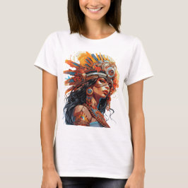 Majestic Azteekse koningin T-shirt