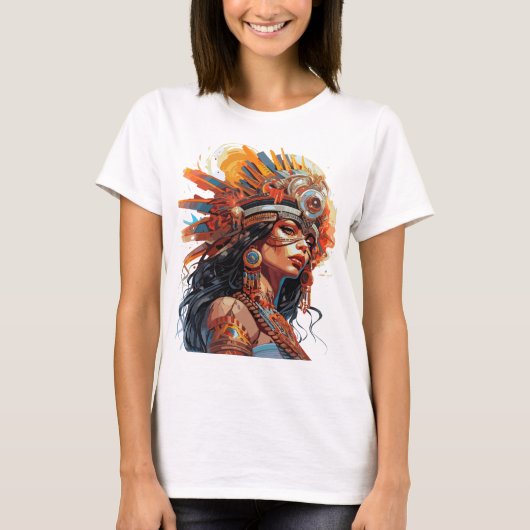 Majestic Azteekse koningin T-shirt (Voorkant)