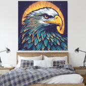 Majestic Bald Eagle Canvas Afdruk (Insitu (Slaapkamer))